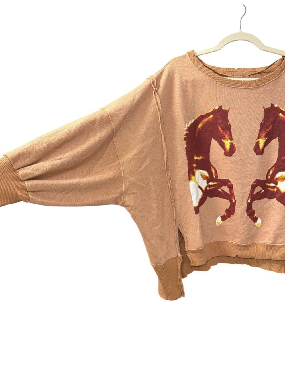 New Free People Mirrored Horses Graphic Camden Pullover Small - Picture 4 of 6